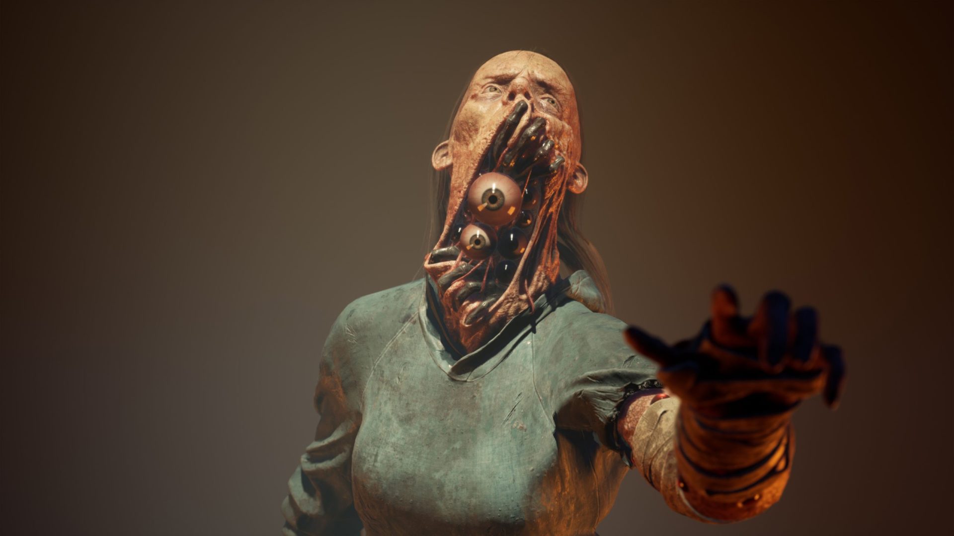 The 3D Character "Reclusa", front view.